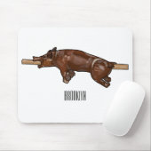 Afbeelding van de cartoon van het varkenroast/van  muismat (Met muis)