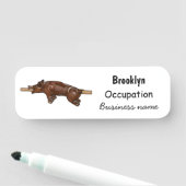 Afbeelding van de cartoon van het varkenroast/van  naamplaatje (In situ)