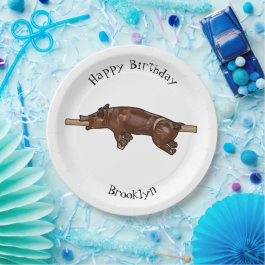 Afbeelding van de cartoon van het varkenroast/van papieren bordje (Feest)