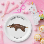 Afbeelding van de cartoon van het varkenroast/van papieren bordje (Feest)