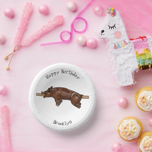 Afbeelding van de cartoon van het varkenroast/van  papieren kommen (Feest)