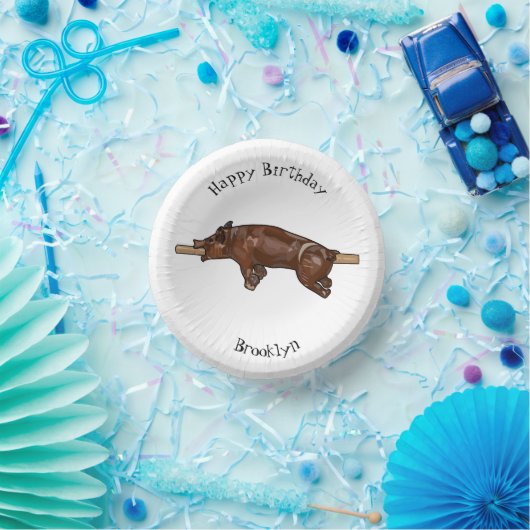 Afbeelding van de cartoon van het varkenroast/van  papieren kommen (Feest)