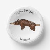 Afbeelding van de cartoon van het varkenroast/van  papieren kommen (Voorkant)