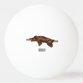 Afbeelding van de cartoon van het varkenroast/van  pingpongbal (Achterkant)