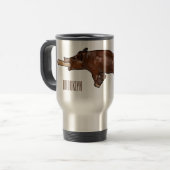 Afbeelding van de cartoon van het varkenroast/van  reisbeker (Voorkant links)