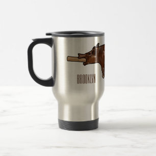 Afbeelding van de cartoon van het varkenroast/van  reisbeker