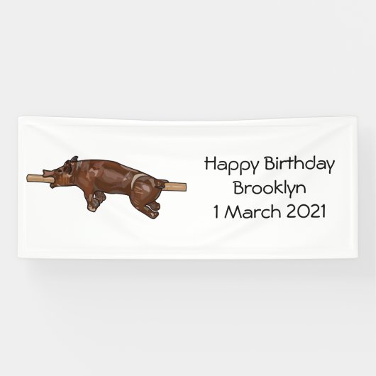 Afbeelding van de cartoon van het varkenroast/van  spandoek (Horizontaal)