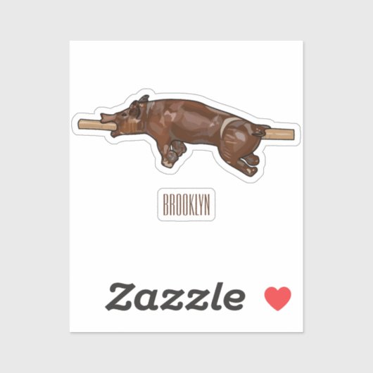 Afbeelding van de cartoon van het varkenroast/van  sticker (Vel)