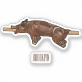 Afbeelding van de cartoon van het varkenroast/van  sticker (Voorkant)