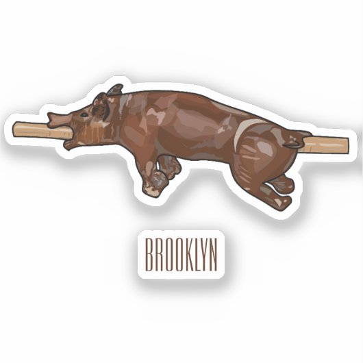 Afbeelding van de cartoon van het varkenroast/van  sticker (Voorkant)