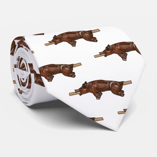 Afbeelding van de cartoon van het varkenroast/van  stropdas (Opgerold)