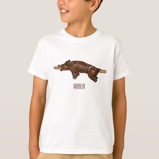 Afbeelding van de cartoon van het varkenroast/van  t-shirt (Voorkant)