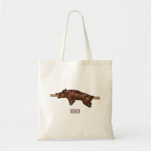 Afbeelding van de cartoon van het varkenroast/van  tote bag