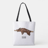 Afbeelding van de cartoon van het varkenroast/van tote bag (Achterkant)