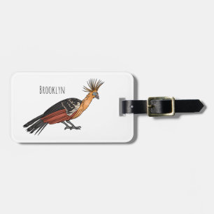 Afbeelding van de cartoon van hoatzin bagagelabel