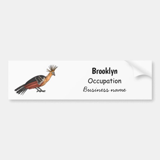 Afbeelding van de cartoon van hoatzin bumpersticker (Voorkant)