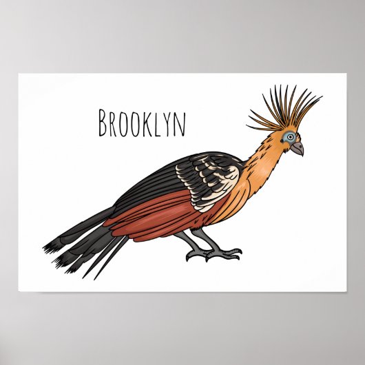 Afbeelding van de cartoon van hoatzin poster (Voorkant)