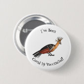 Afbeelding van de cartoon van hoatzin ronde button 5,7 cm (Voorkant /achterkant)
