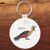 Afbeelding van de cartoon van hoatzin sleutelhanger (Voorkant)