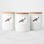 Afbeelding van de cartoon van hoatzin voedselcontainer etiket (Flessen)