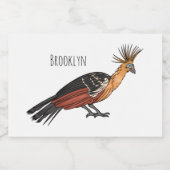 Afbeelding van de cartoon van hoatzin voedselcontainer etiket (Enkel label)