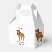 Afbeelding van de cartoon van hyena en bloemen bedankdoosjes (Achterkant)