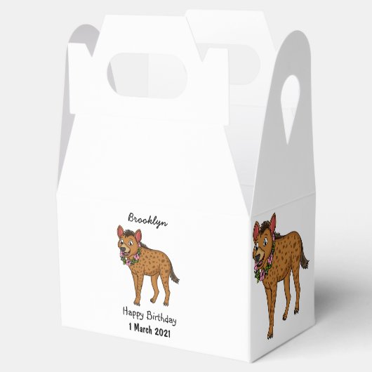 Afbeelding van de cartoon van hyena en bloemen bedankdoosjes (Geopend)