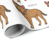 Afbeelding van de cartoon van hyena en bloemen cadeaupapier (Rol Hoek)