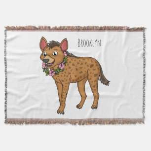 Afbeelding van de cartoon van hyena en bloemen deken