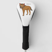Afbeelding van de cartoon van hyena en bloemen golfheadcover (Voorkant)
