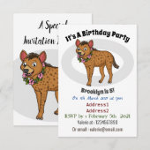 Afbeelding van de cartoon van hyena en bloemen kaart (Voorkant / Achterkant)