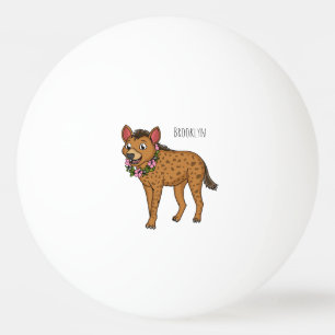 Afbeelding van de cartoon van hyena en bloemen pingpongbal