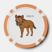 Afbeelding van de cartoon van hyena en bloemen poker chips (Achterkant)
