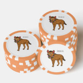 Afbeelding van de cartoon van hyena en bloemen poker chips (Opstapeling)