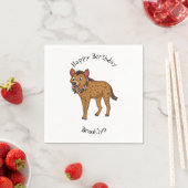 Afbeelding van de cartoon van hyena en bloemen servet (Insitu)