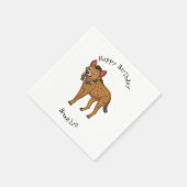 Afbeelding van de cartoon van hyena en bloemen servet (Hoek)