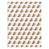 Afbeelding van de cartoon van hyena en bloemen tafelkleed (Voorkant)