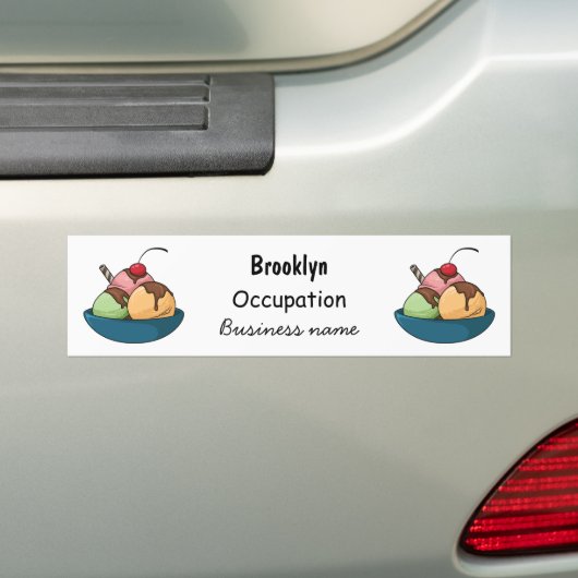 Afbeelding van de cartoon van ijs bumpersticker (Op auto)