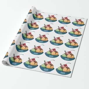Afbeelding van de cartoon van ijs cadeaupapier