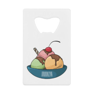 Afbeelding van de cartoon van ijs creditkaart flessenopener