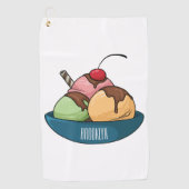 Afbeelding van de cartoon van ijs golfhanddoek (Voorkant)