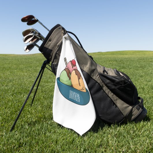Afbeelding van de cartoon van ijs golfhanddoek (Groen)