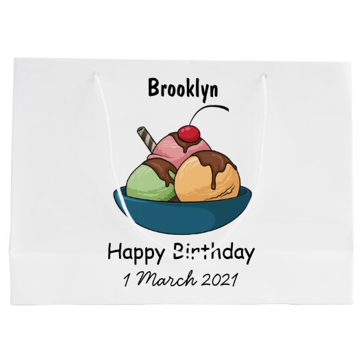 Afbeelding van de cartoon van ijs groot cadeauzakje (Achterkant)