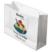 Afbeelding van de cartoon van ijs groot cadeauzakje (Voorkant Gekanteld)