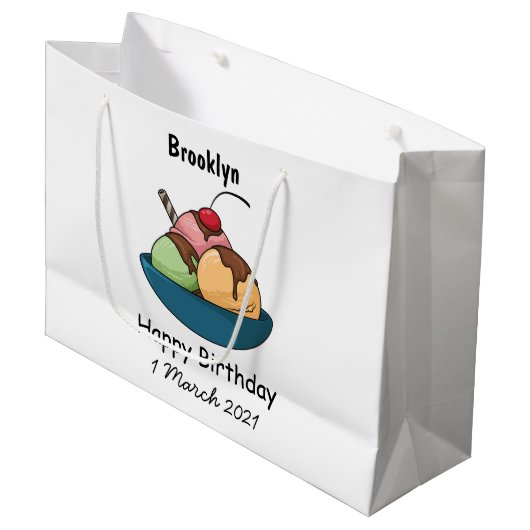 Afbeelding van de cartoon van ijs groot cadeauzakje (Voorkant Gekanteld)