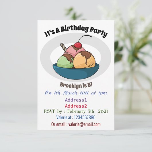 Afbeelding van de cartoon van ijs kaart (Staand voorkant)