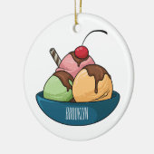 Afbeelding van de cartoon van ijs keramisch ornament (Links)