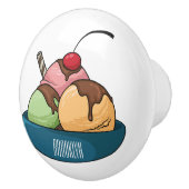 Afbeelding van de cartoon van ijs keramische knop (Rechts)