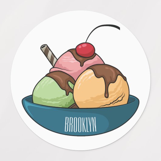 Afbeelding van de cartoon van ijs labels (Design 1)