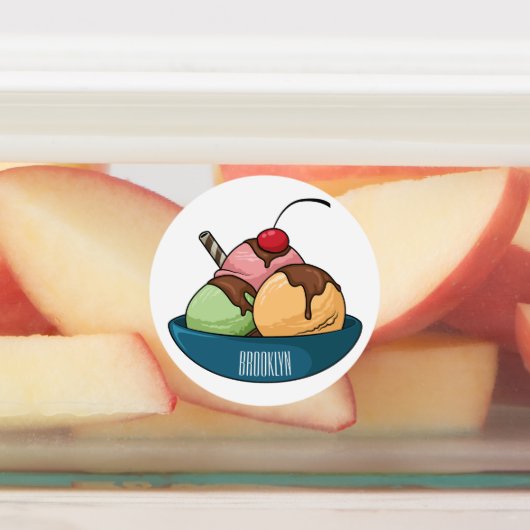 Afbeelding van de cartoon van ijs labels (Aangebracht)